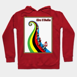 Giro D Italia Abstract Surreal Bicycle Racing Advertising Print Hoodie